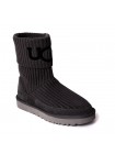 UGG Classic Ugg Rib Knit Logo Boots Black
