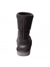 UGG Classic Ugg Rib Knit Logo Boots Black